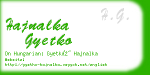 hajnalka gyetko business card